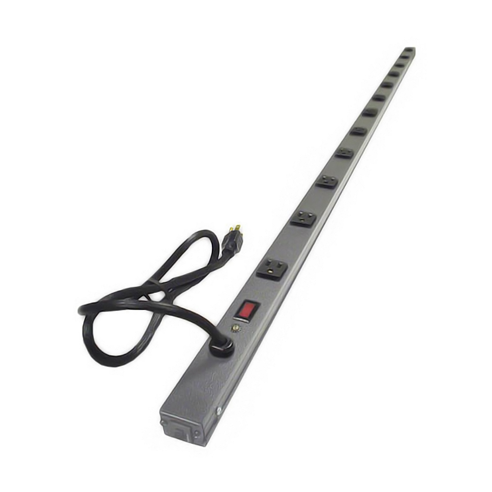 1587T12B1: Hammond 70 inch 12-Outlet Vertical Power Strip - 15ft 5-15P Cord, 5-15R Receptacles