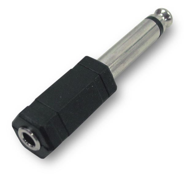 A-3525FM: 3.5mm mono female to 1/4 inch mono male adapter