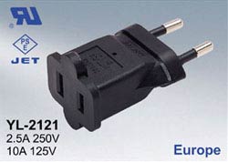 A-716115RMF: CEE 7/16 (euro) Male to 1-15R Female power adapter