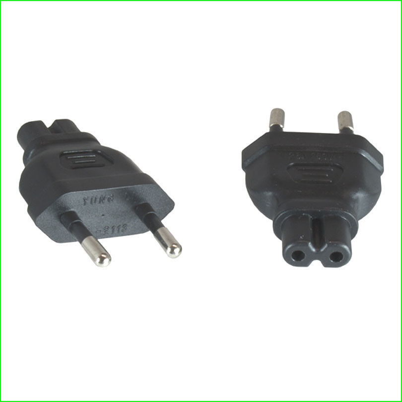 A-77C7MF: Schuko CEE 7/7 (Euro) male to C7 Female power adapter