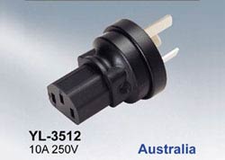 A-AS3122C13MF: Australia AS3112 plug to C13 Female power adapter