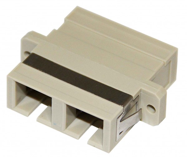 A-SCSCFF: SC/SC fiber coupler F/F multimode 62.5u duplex ceramic panel mount, beige