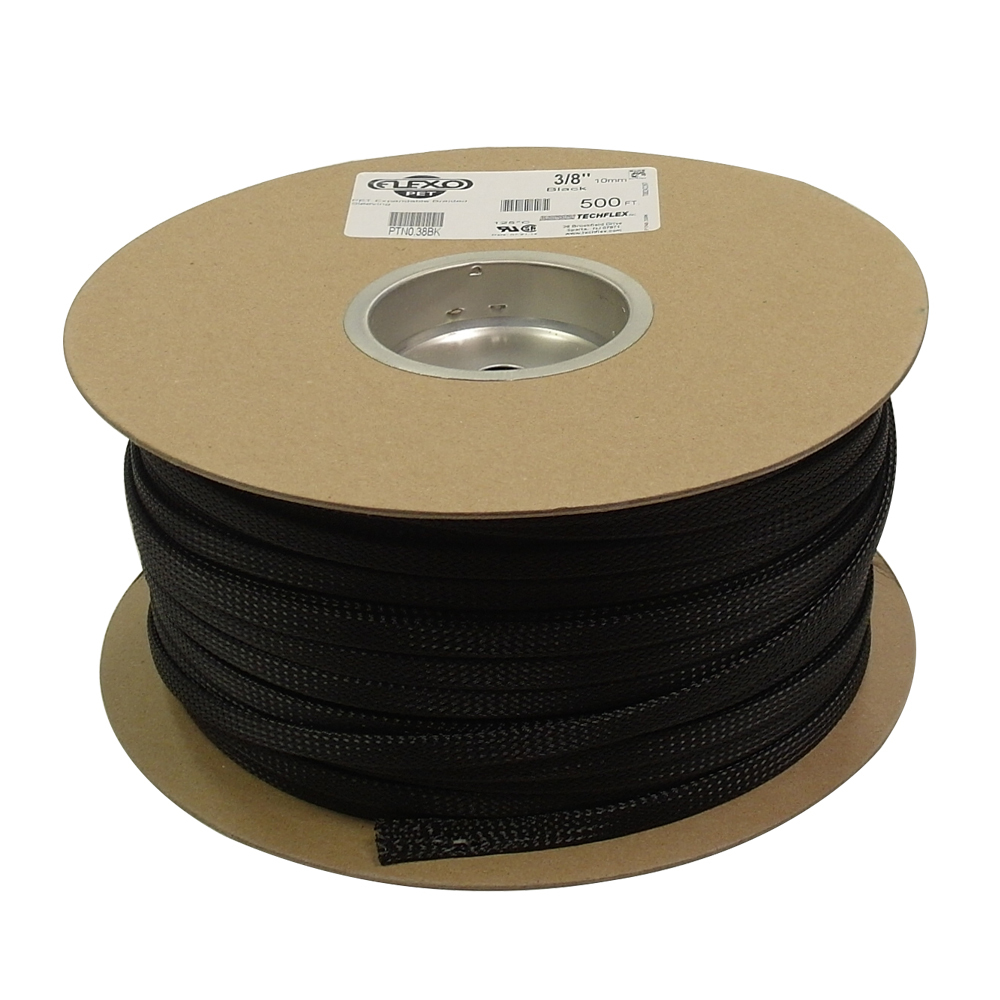 BS-PT038-500BK: 500ft 3/8 inch Sleeving Black - Click Image to Close