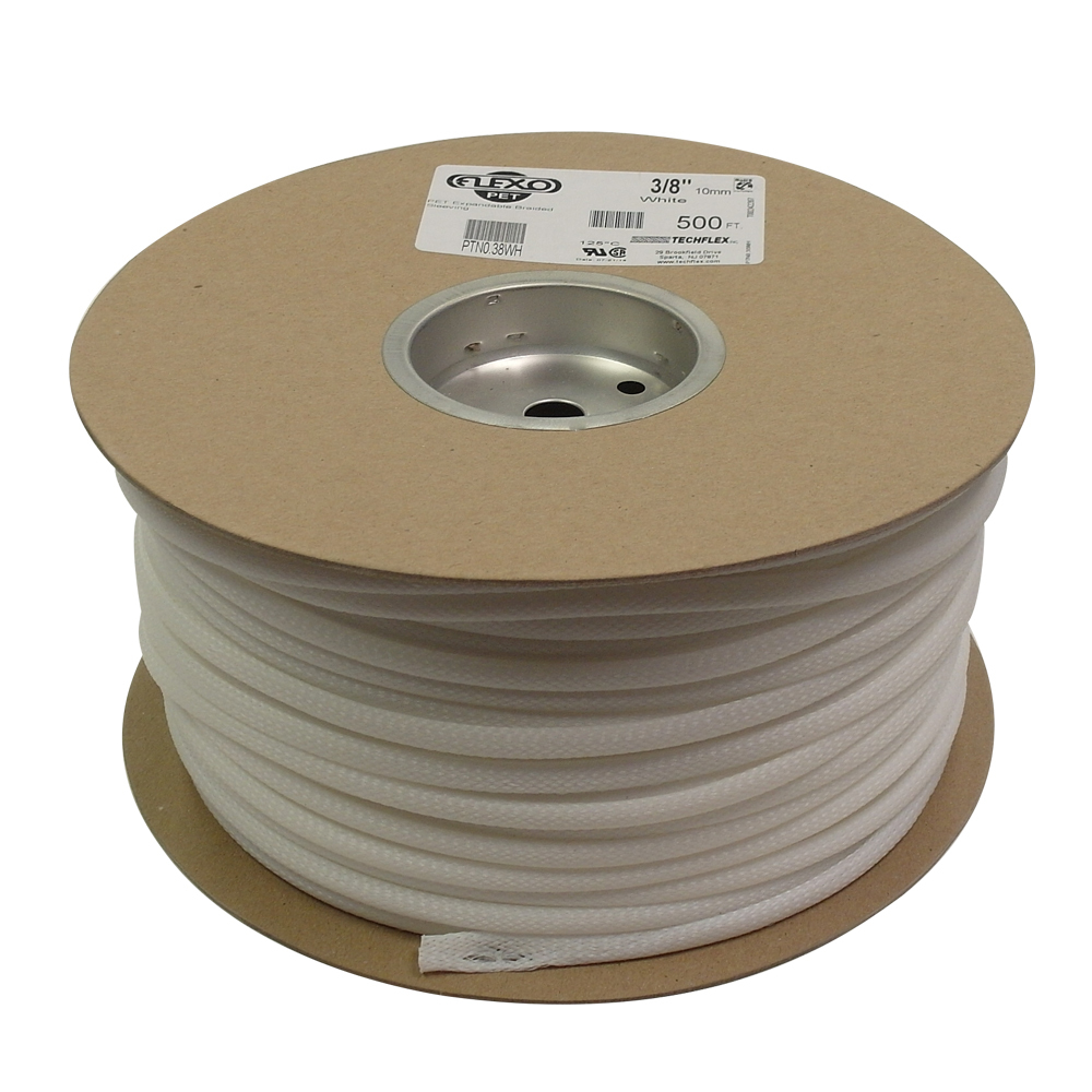 BS-PT038-500WH: 500ft 3/8 inch Sleeving White