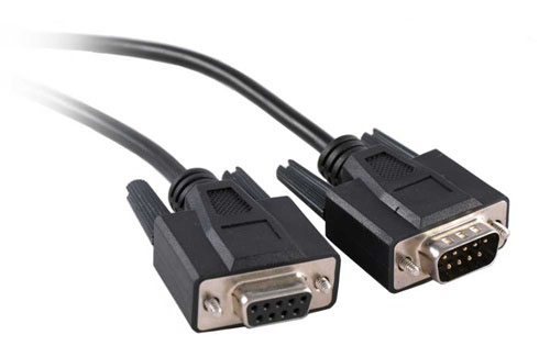 C-DB9-MF-B: 3 ft to 15ft DB9 Male to DB9 Female Serial Straight Through Cable - Black