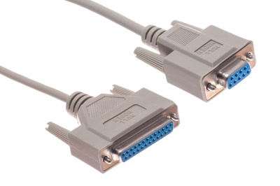 C-DB9DB25-FFN: 6 ft to 10ft DB9 female to DB25 female Serial Null-Modem Cable