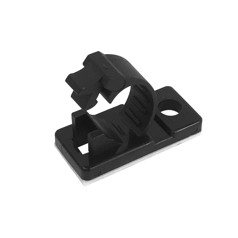 CC-205-BK: 100pk Cable Clamp, 7.5mm OD Cable, Self-Adhesive or Screw-Down - Black