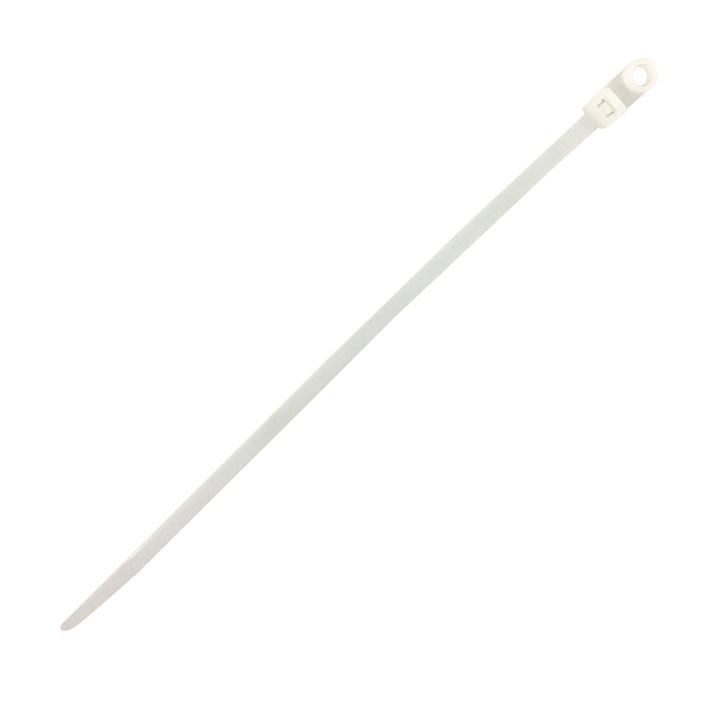 CT-208S-1000CL: 1000pk 8 Inch Mounted Head Cable Tie (50lb) - UL94V-2 Nylon 66 - Natural