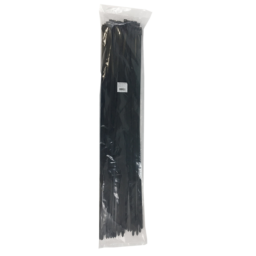 CT-436-100BK: 100pk 36 Inch Cable Tie (175lb) - UV & Weather Resistant Nylon 66 - Black