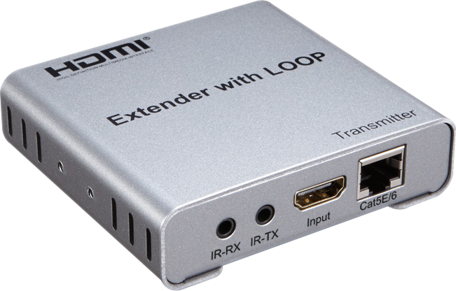 E1004K-IR: 100m HDMI Over cat5 4K 30hz Extender with Loop-out and IR - Click Image to Close