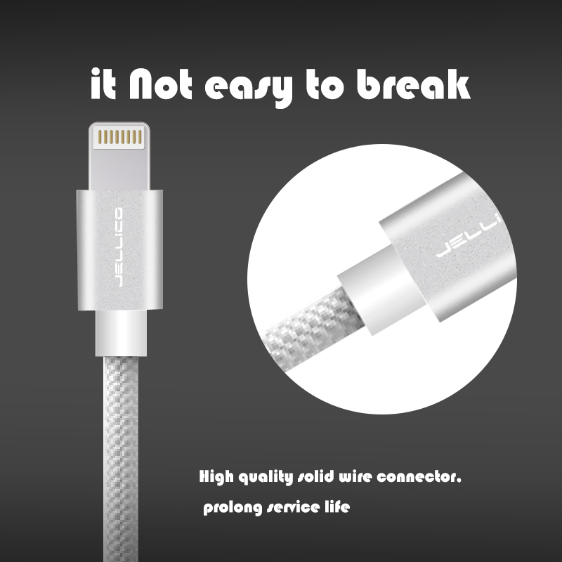 GS-10: 1 METER LIGHTNING USB CABLE, ALUMINUM ALLOY SHELL AND NYLON BRAIDED - Click Image to Close
