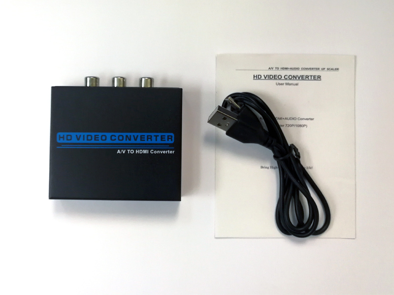 HCC0106: Composite/RCA to HDMI HD 1080p/720p Video Audio Converter with USB charging cable