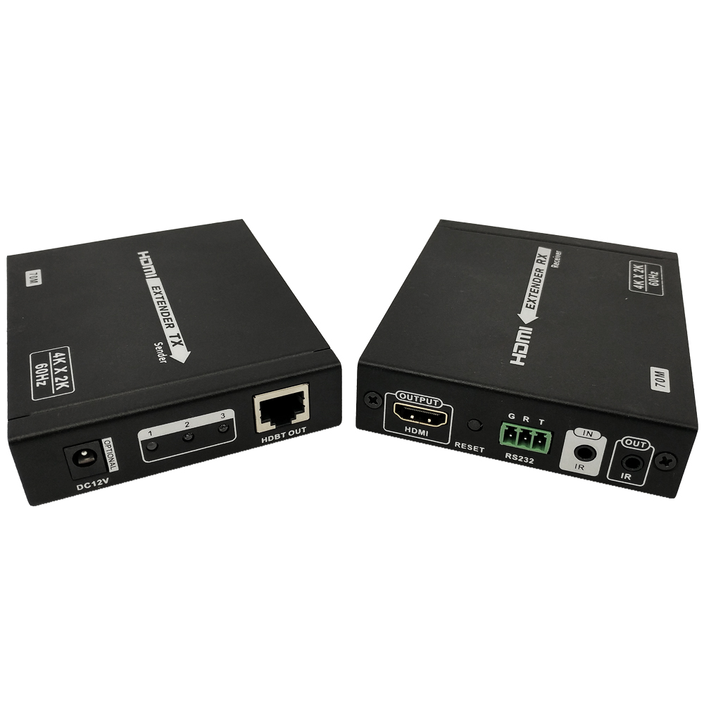 HE701004K-IR: HDMI 4K Extender over CAT6/6A/7 (70m) - HDBaseT - HDMI 2.0 – YUV 4:4:4