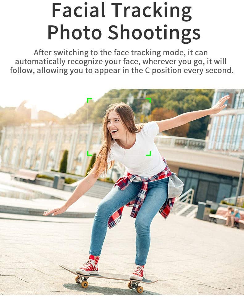 HF-AGRC1: Personal Robot Camera, 360 Rotation Auto Tracking Smart Following Face & Object Phone Mount Stand Holder Tripod Selfie