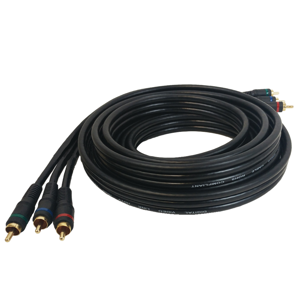 HF-C-COMP: 6 to 25ft RGB Component Video Cable - (Red-Green-Blue) 3 RCA Cable - DIRECTV, Satellite Dish Comcast - Click Image to Close