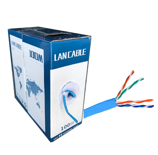 HF-CAB-CAT5E-100M: 100 Meter 328 ft Ethernet LAN CAT5E UTP Network Networking Bulk Cable Solid Copper 100m 24AWG Blue