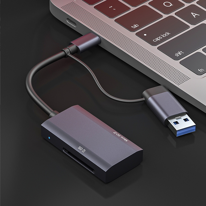 HF-CRU3TC: TYPE C& USB 3.0 Multifunction Cardreader 2-in-1 Cardreader
