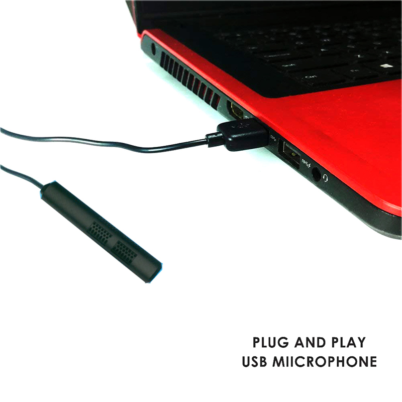 HF-CUMC: USB Microphone PC Computer MIC with Long Cable for Computer/PC/Laptop black - Click Image to Close