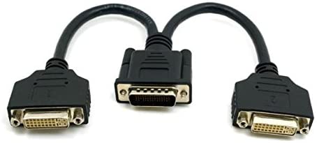 HF-D59V2DVI: LFH-59 (DMS-59) DVI Male to Dual DVI Female M/F Splitter Dual View Video Adapter