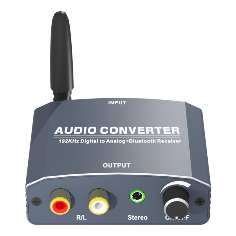 HF-DAABT5:Digital Coax or Toslink SPDIF to Analog RCA L/R Audio Converter Adapter with Bluetooth 5.0 Receiver Support 192KHz - Click Image to Close