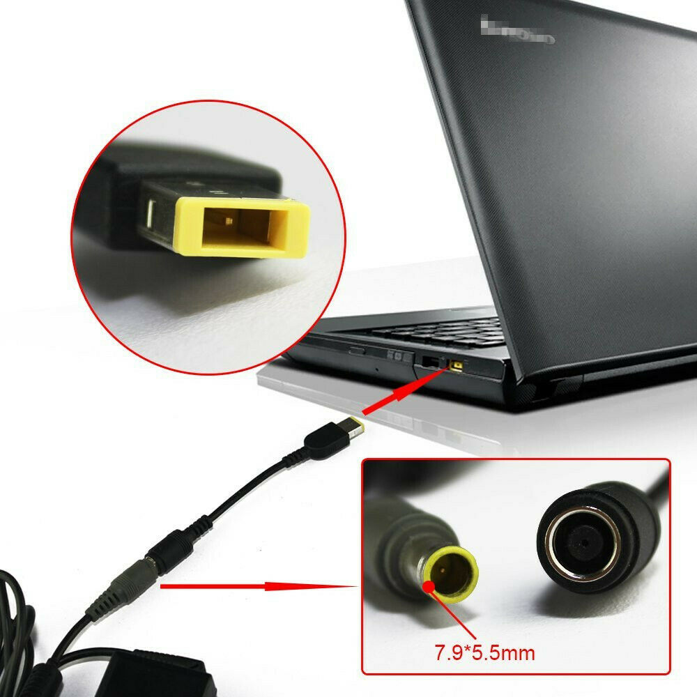 HF-F7955MS: 7.4x5.0mm to Lenovo Square Tip Laptop Charger Adapter Power Converter Cable for Lenovo (thinkpad) Laptop - Click Image to Close
