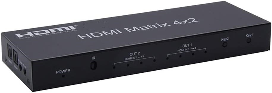 HF-HSS20M42: HDMI V2.0 Matrix Switcher 4x2 (4 in 2 out) with audio output