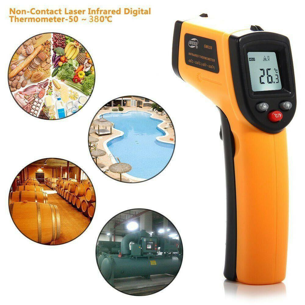 HF-ITHERM: Infrared Thermometer, Non-Contact Digital Laser Temperature Gun -58°F to 1022°F (-50°C to 550°C) with LCD Display (NOT for Human)