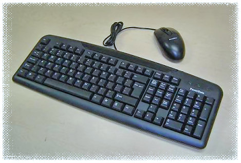 HF-KB-USB-COMBO: Black USB Keyboard + USB Wheel Mouse Combo