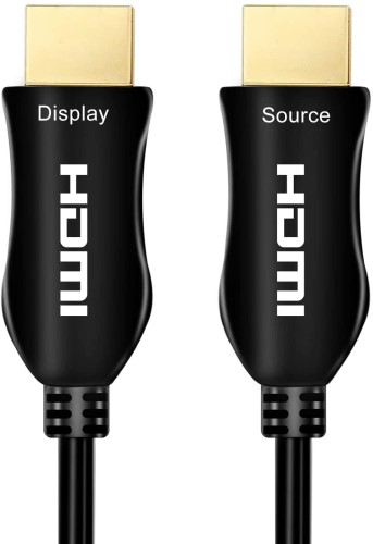 HF-LCHAOC: 10-100 Meter Long Active HDMI 2.0 Optical Fiber 4K@60Hz Cable High Speed Slim HDMI Cord Support 18Gbps, 3D, Audio Return