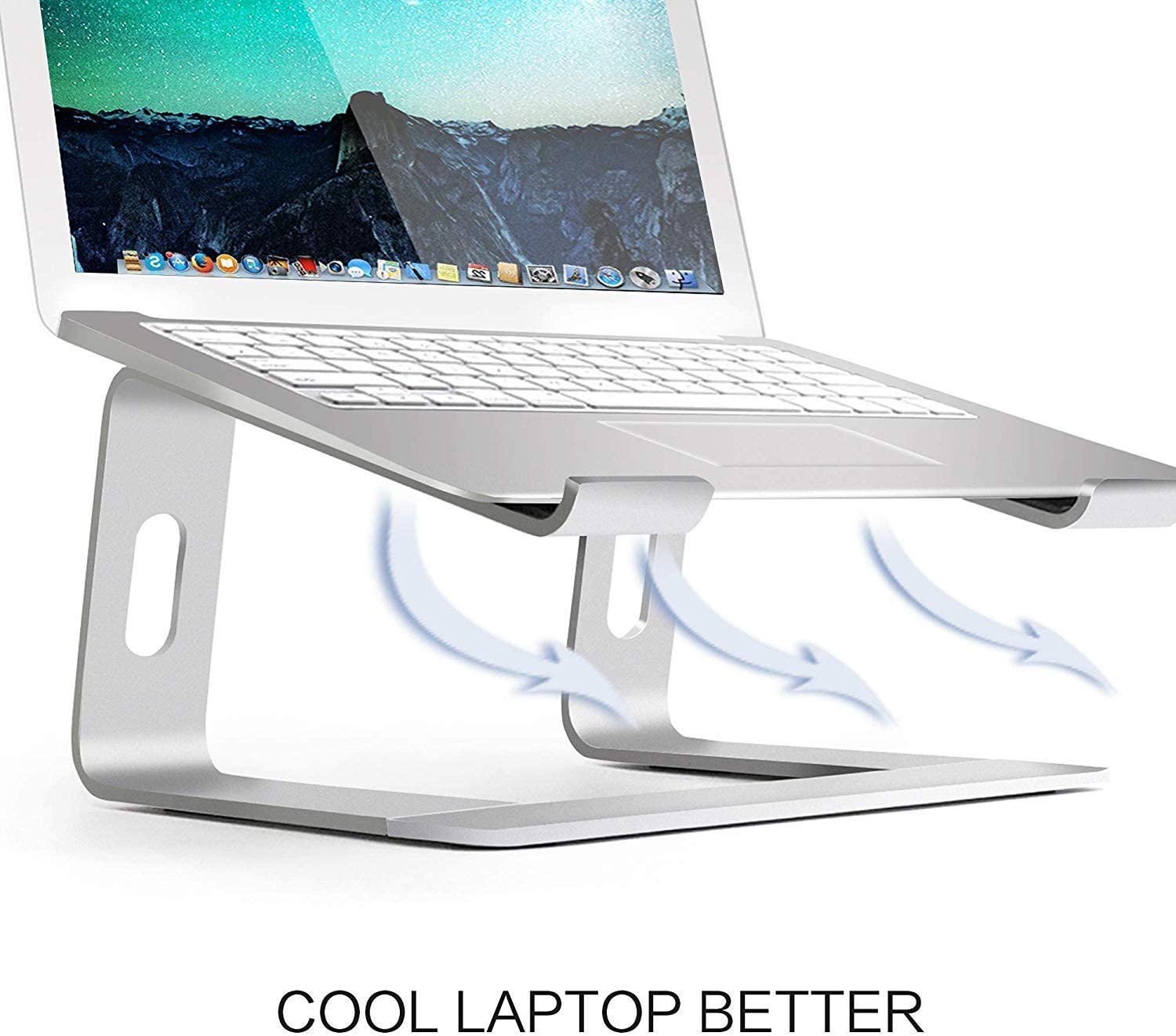 HF-LSH: Aluminum Laptop Stand for Desk Compatible with Mac MacBook Pro Air Apple Notebook, Portable Holder