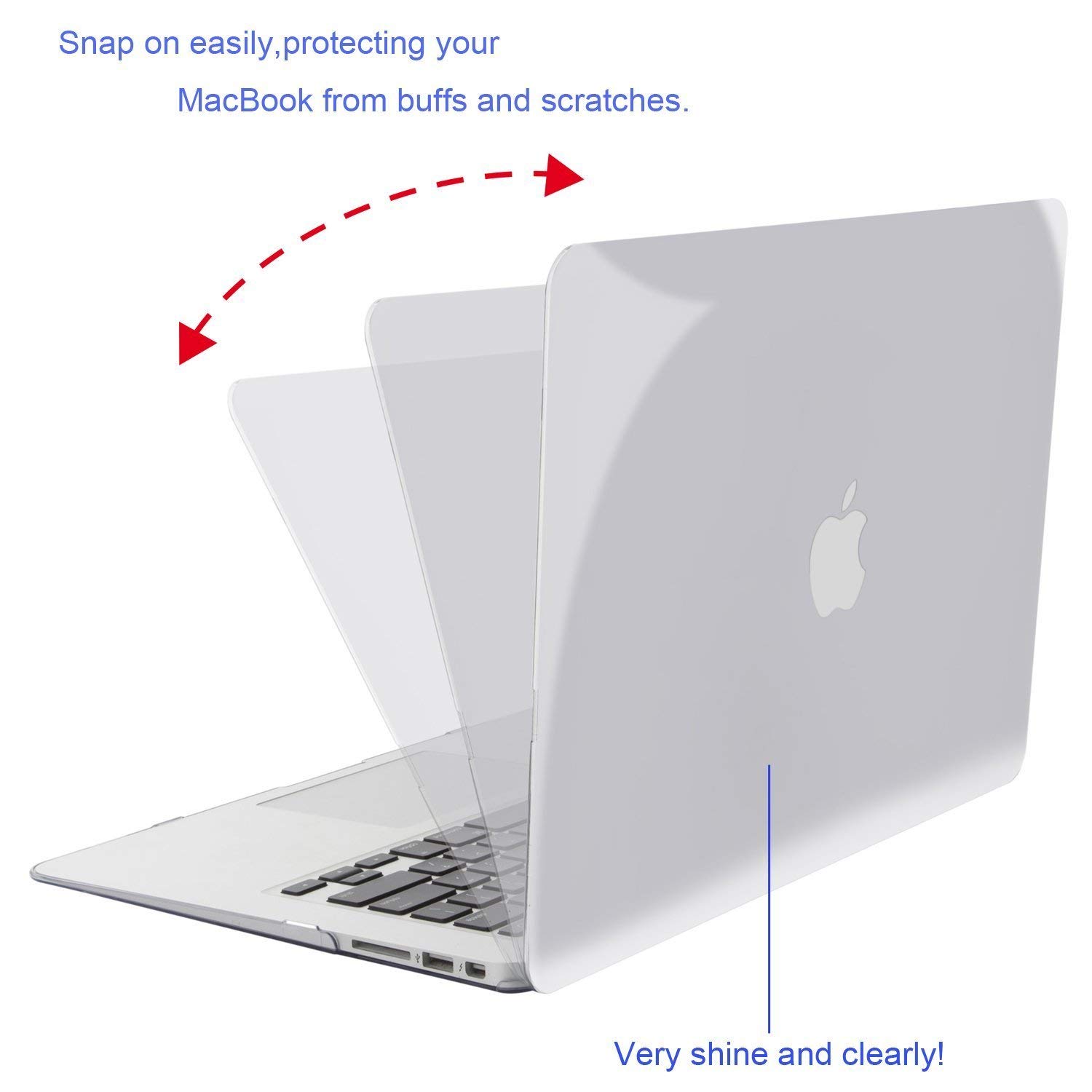 HF-MBA11-CSC: Plastic Hard Case Cover Compatible with MacBook Air 11 Inch (Models: A1370 and A1465), Crystal Clear