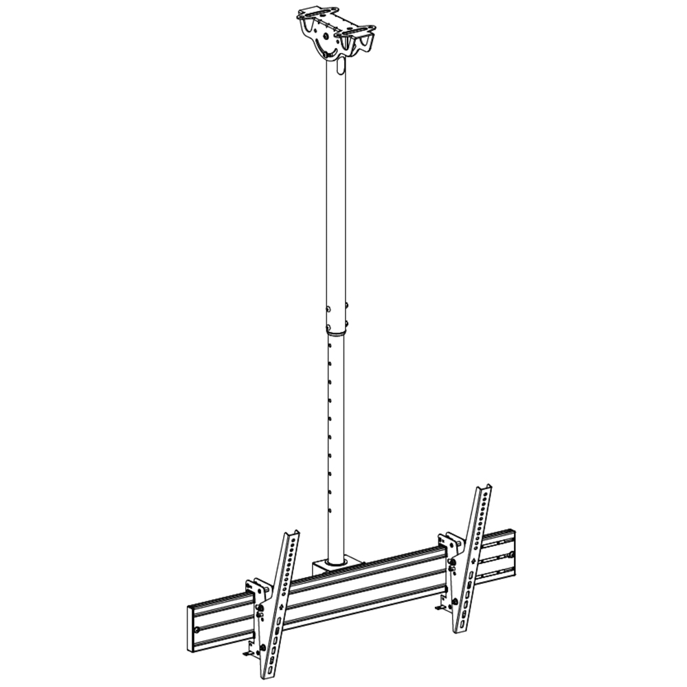 HF-MWM-1565: Menu Wall TV Ceiling Mount Bracket, Expandable, Fits Sizes 45-55 inches, Maximum VESA 600x400