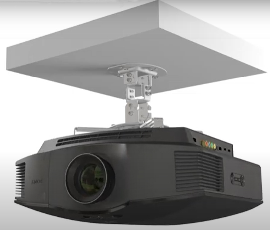 HF-PTM821: Adjustable Tilt & Rotate 4-Arm Projector Ceiling Mount Bracket (150mm) - Black