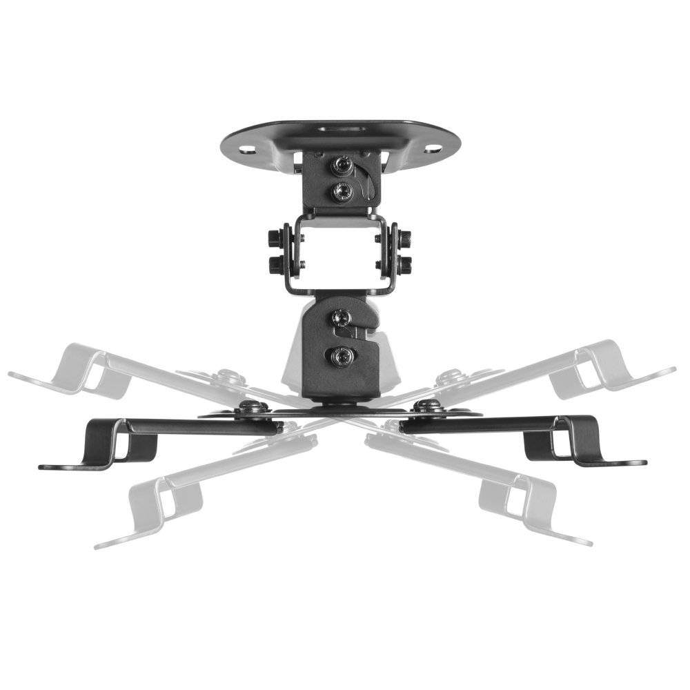 HF-PTM821: Adjustable Tilt & Rotate 4-Arm Projector Ceiling Mount Bracket (150mm) - Black