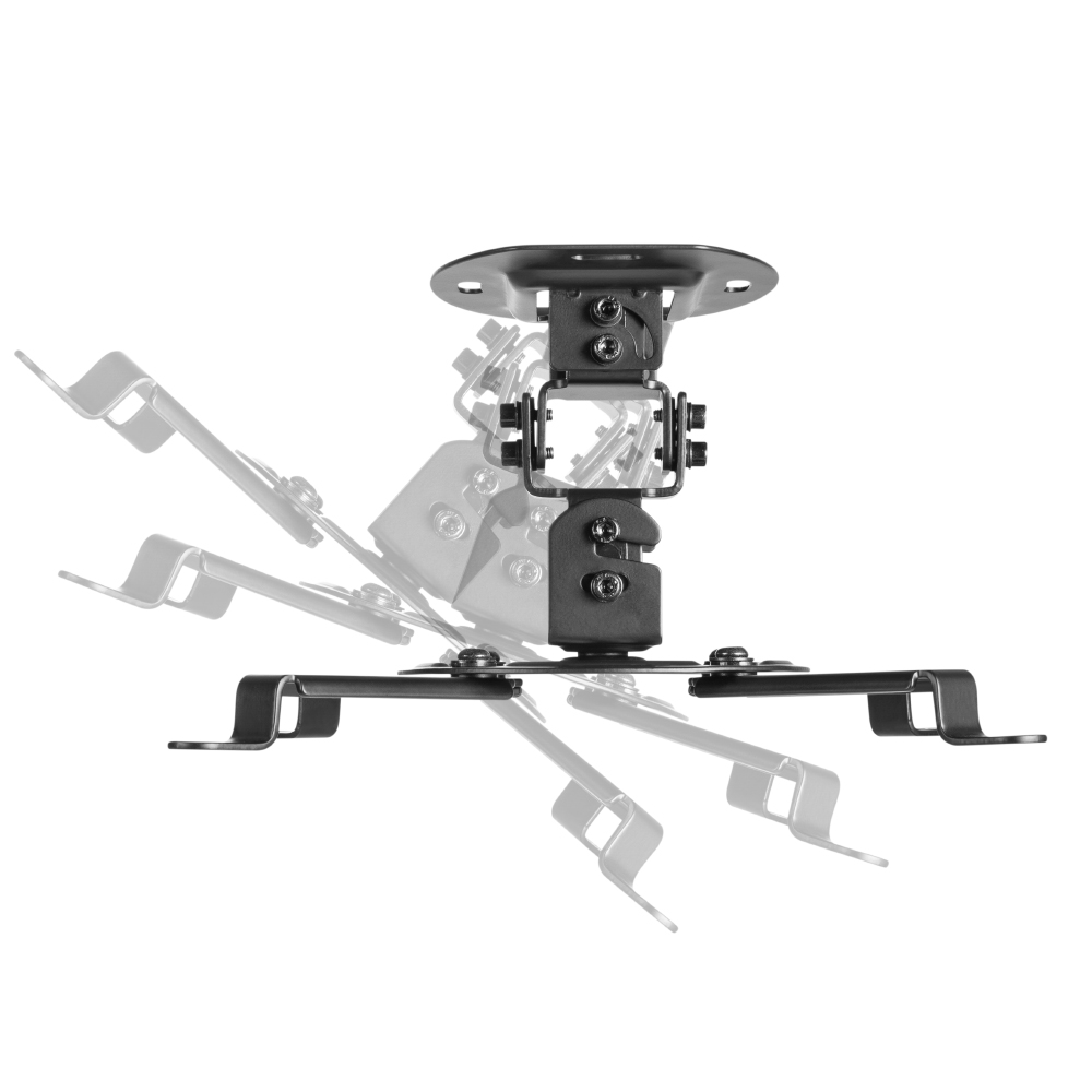 HF-PTM821: Adjustable Tilt & Rotate 4-Arm Projector Ceiling Mount Bracket (150mm) - Black