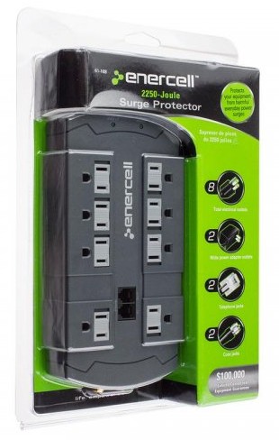 HF-PU8: 8-Outlet 6Ft Surge Protector w/ Coax and Phone Line