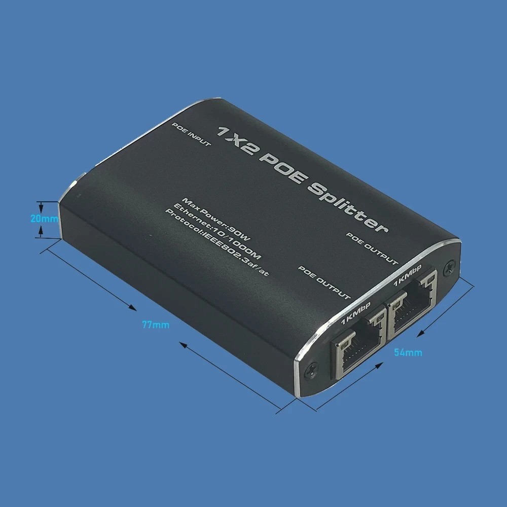 HF-RJ45-POE12: RJ45 POE Splitter 1 to 2 Way Gigabit Network Splitter 1X2 with POE Splitter Repeater POE Extender over cat5e/6 Ethernet Cables