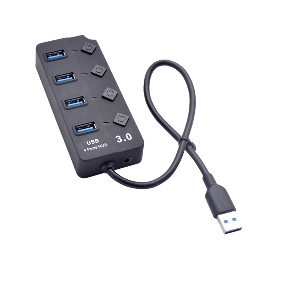 HF-U3UHPS4: 4 Port USB 3.0 HUB High Speed 5GB/S Data with Key Switch with Power Port