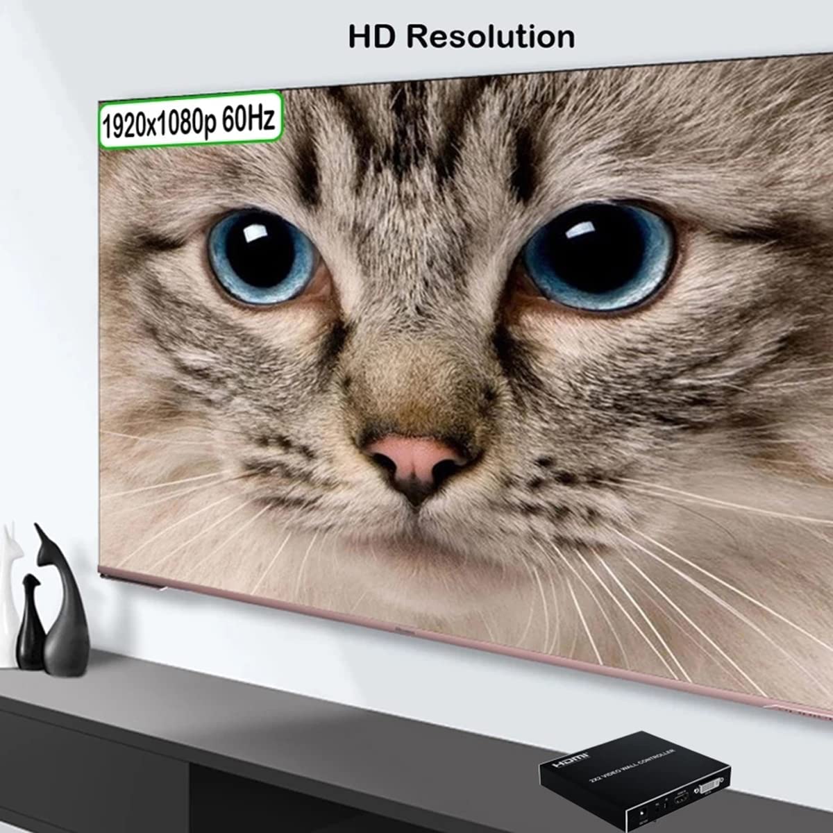 HF-VWC22A: 2x2 Video Wall Controller, 1080P@60HZ HD Display, 180 Degree Rotate, 8 Display Modes - 2x2, 1x2, 1x3, 1x4, 2x1, 3x1, 4x1,1 HDMI/DVI Input 4 HDMI Output with RS232 Control