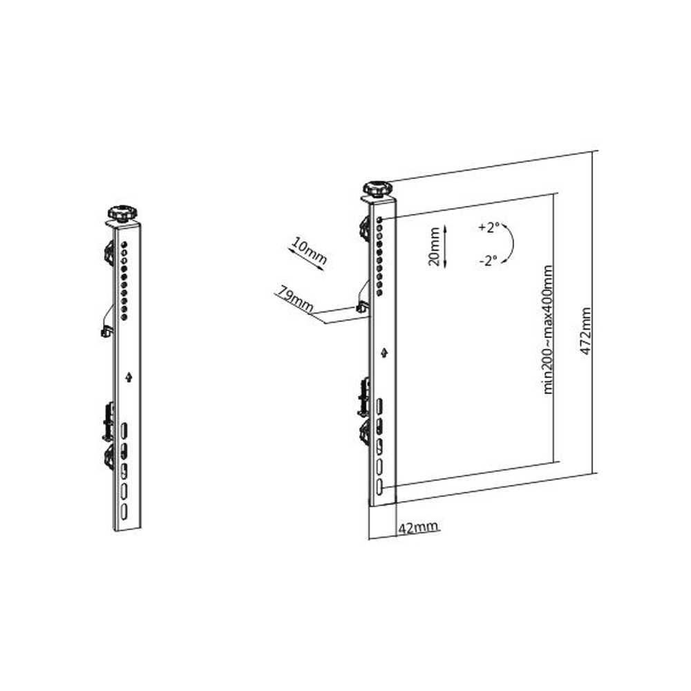 HF-VWM-B1600: Video Wall Ceiling Mount/Stand - Pair of Brackets - Click Image to Close