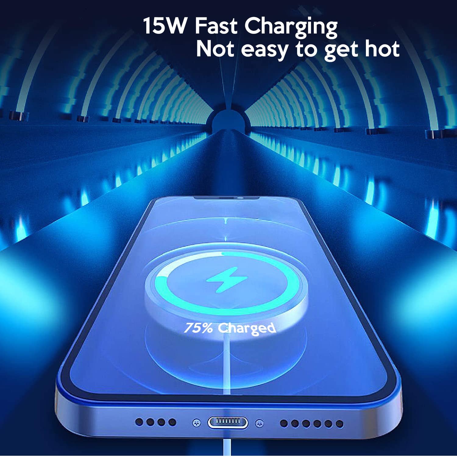 HF-W15CIPH: 3.3FT 15W Fast Wireless Charging USB C for iPhone 14/Plus/13/12/Pro/Pro Max/Mini/AirPods Pro - Click Image to Close