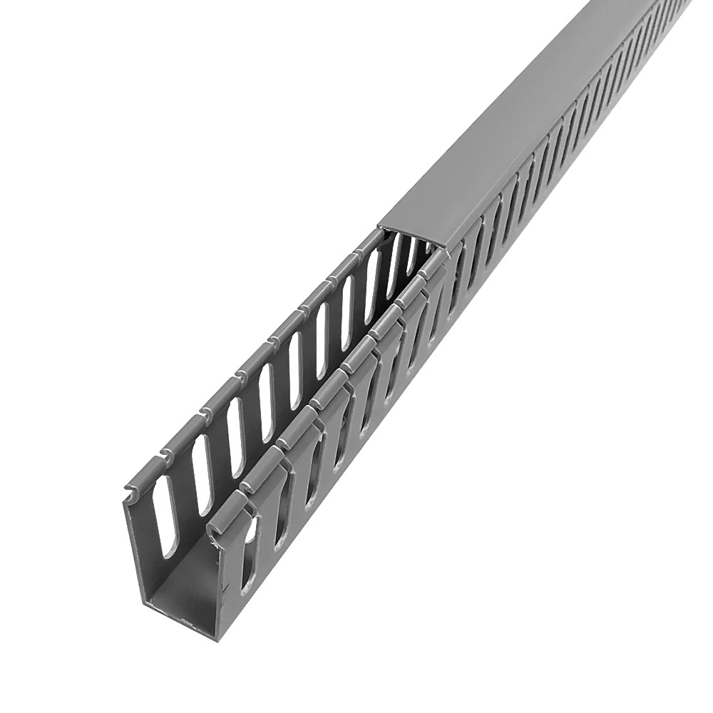 HF-WD-1020-GY: 6ft Plastic Wiring Duct with Cover 1x2 - Grey