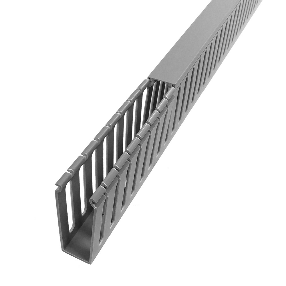 HF-WD-1030-GY: 6ft Plastic Wiring Duct with Cover 1x3 - Grey