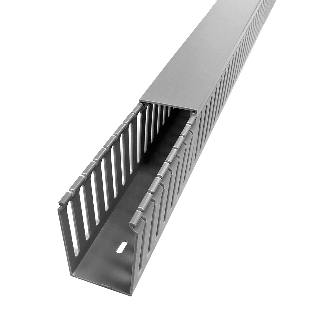 HF-WD-2030-GY: 6ft Plastic Wiring Duct with Cover 2x3 - Grey