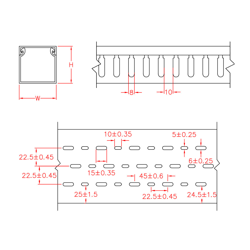 HF-WD-4040-GY: 6ft Plastic Wiring Duct with Cover 4x4 - Grey