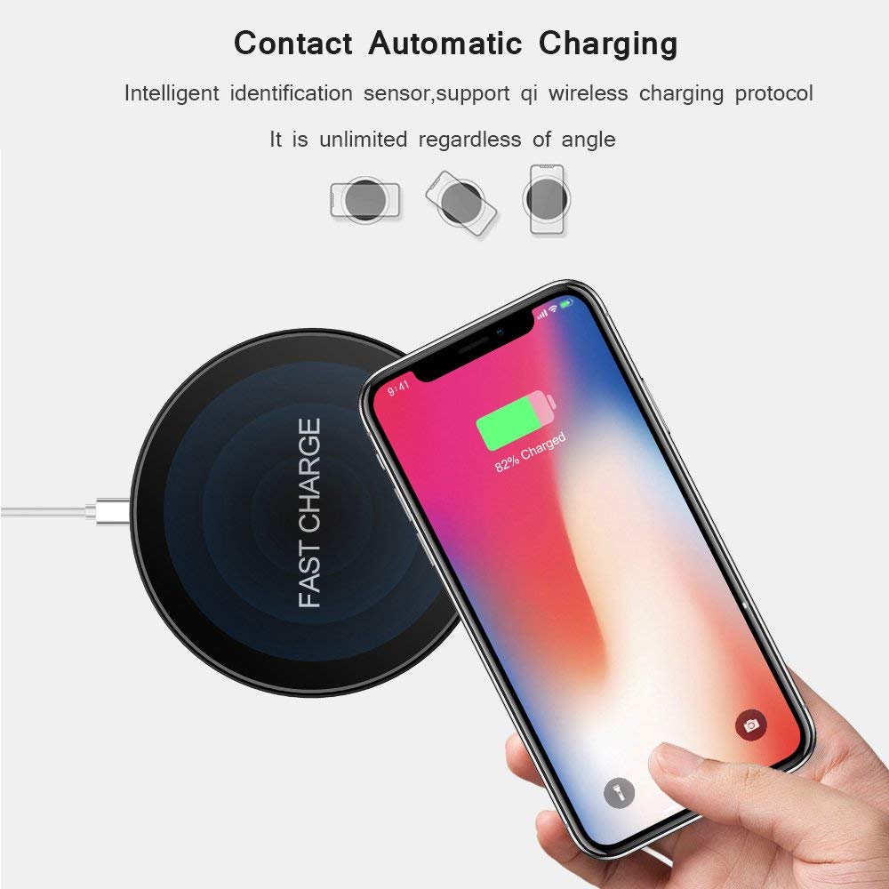 HF-WFC: Qi-Certified Ultra-Slim Wireless Charger Compatible iPhone and all Q1 phomes 10W/7.5W/5W - Click Image to Close