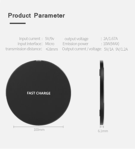 HF-WFC: Qi-Certified Ultra-Slim Wireless Charger Compatible iPhone and all Q1 phomes 10W/7.5W/5W