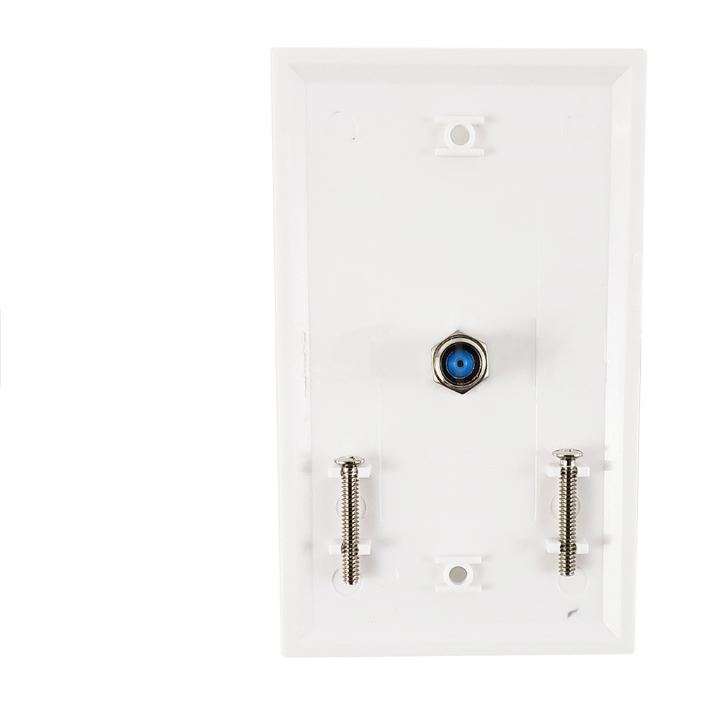 HF-WPK-3GTV-WH: Single Gang Decora Style 3Ghz Coax Wall Plate - White - Click Image to Close