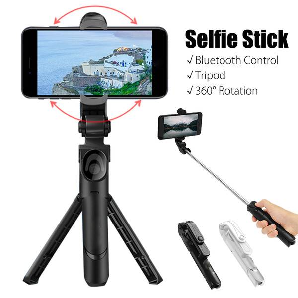 HF-XT9: 3 in 1 Bluetooth Selfie Stick Tripod Remote Handheld Monopod - Button Battery - Click Image to Close