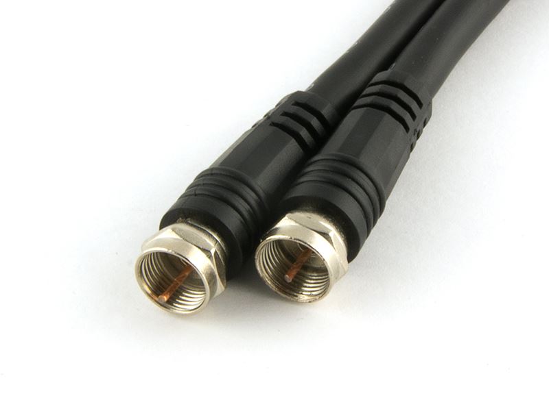HFCAB-RG6-B: 3ft to 100ft Molded RG6 Satellite Cable F-Type Male to Male